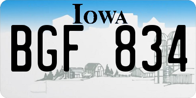 IA license plate BGF834