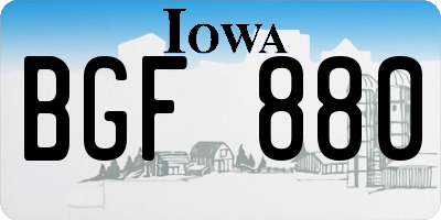 IA license plate BGF880