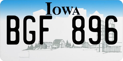 IA license plate BGF896