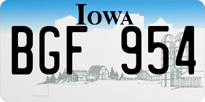 IA license plate BGF954