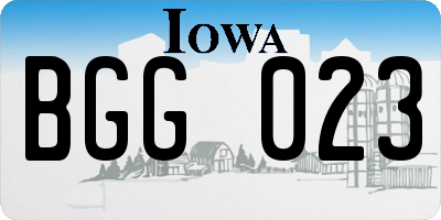 IA license plate BGG023