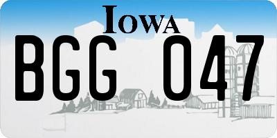 IA license plate BGG047