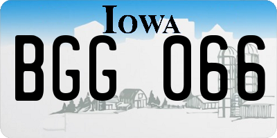 IA license plate BGG066