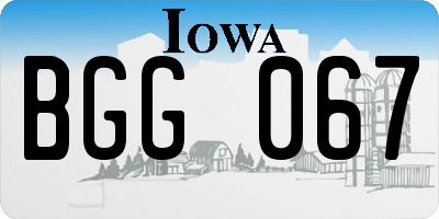 IA license plate BGG067