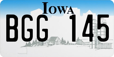 IA license plate BGG145
