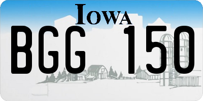 IA license plate BGG150