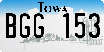 IA license plate BGG153