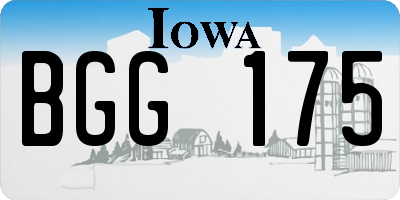 IA license plate BGG175