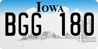 IA license plate BGG180