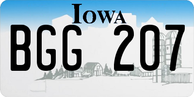 IA license plate BGG207