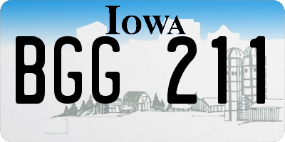 IA license plate BGG211
