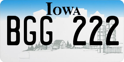 IA license plate BGG222