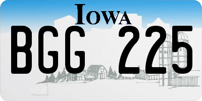 IA license plate BGG225