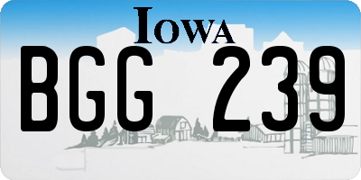 IA license plate BGG239