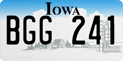 IA license plate BGG241