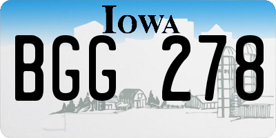 IA license plate BGG278
