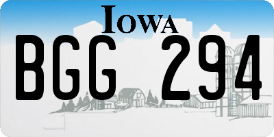 IA license plate BGG294