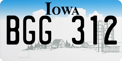 IA license plate BGG312