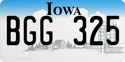 IA license plate BGG325