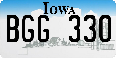 IA license plate BGG330