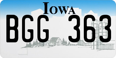 IA license plate BGG363