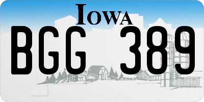 IA license plate BGG389