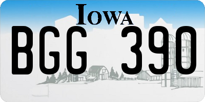 IA license plate BGG390