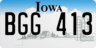 IA license plate BGG413