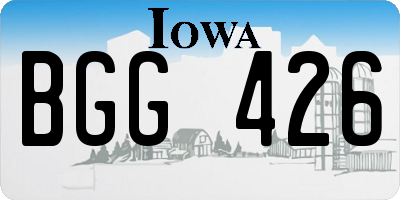 IA license plate BGG426