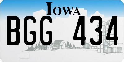 IA license plate BGG434
