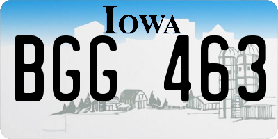 IA license plate BGG463