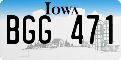IA license plate BGG471