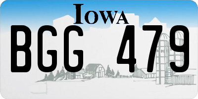 IA license plate BGG479