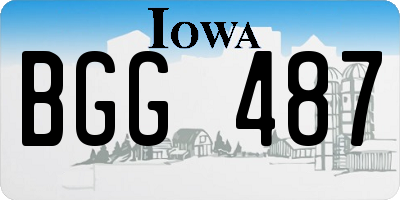 IA license plate BGG487