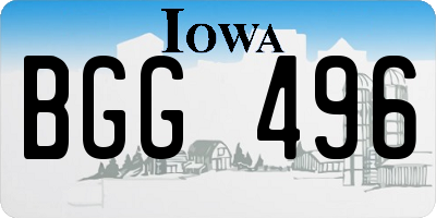 IA license plate BGG496