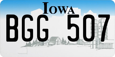 IA license plate BGG507