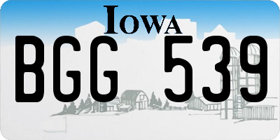 IA license plate BGG539