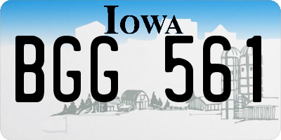 IA license plate BGG561