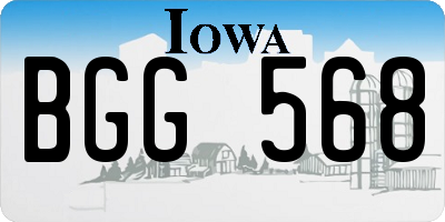 IA license plate BGG568