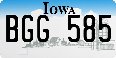 IA license plate BGG585