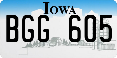 IA license plate BGG605