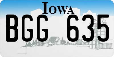IA license plate BGG635