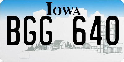 IA license plate BGG640
