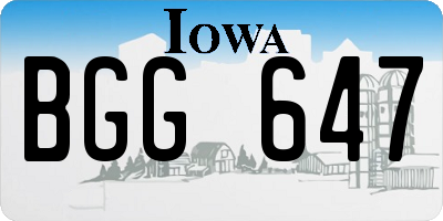 IA license plate BGG647