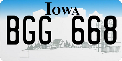IA license plate BGG668