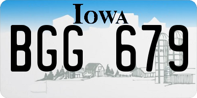 IA license plate BGG679