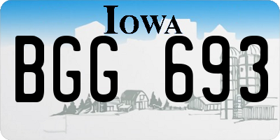 IA license plate BGG693