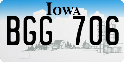IA license plate BGG706