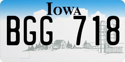 IA license plate BGG718