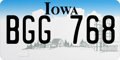 IA license plate BGG768